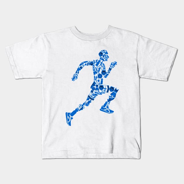 Runner body illustration Kids T-Shirt by Mako Design 